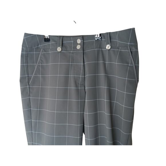 Nike Golf Pants Size 8 Gray Windowpane Plaid Dri-Fit Cropped Capris Activewear - Picture 7 of 15